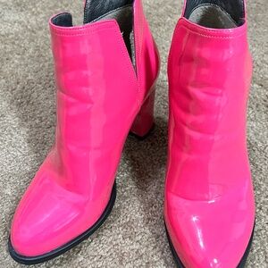 Fleece lined Pink Patent Leather Boots
